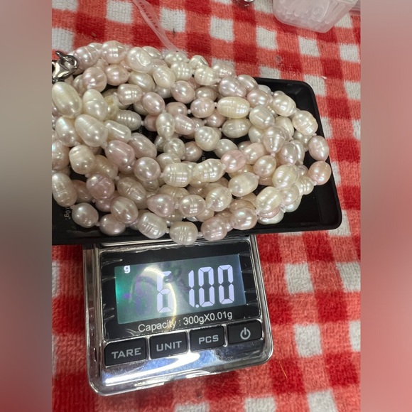 GSJ Sterling Cultured Freshwater Pink & White Pearls 60” Extra Long Length ~61g - Picture 5 of 5